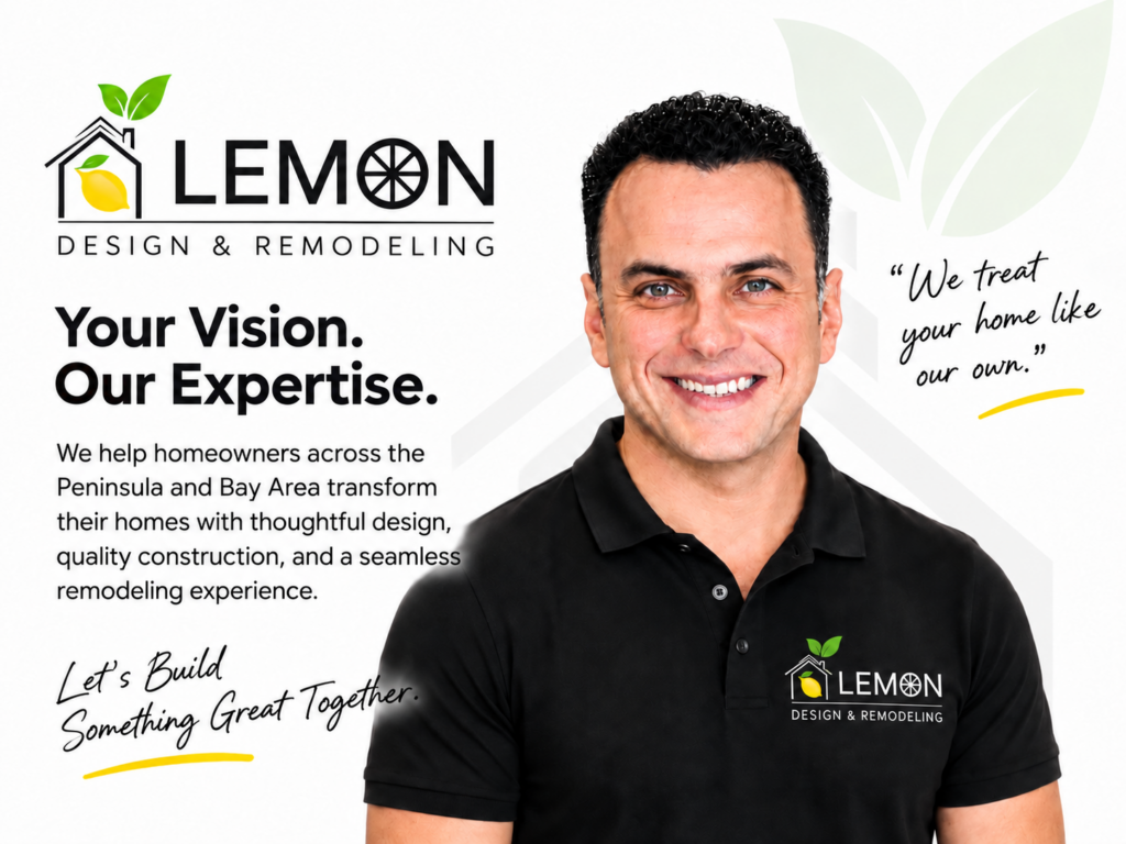 Lemon Remodeling & Services representative promoting home remodeling services in the Peninsula and Bay Area