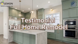 Modern custom kitchen transformation in Burlingame featuring warm wood cabinets, stone countertops, integrated stainless steel appliances, and a custom built-in dining bench by window by Lemon Remodeling.